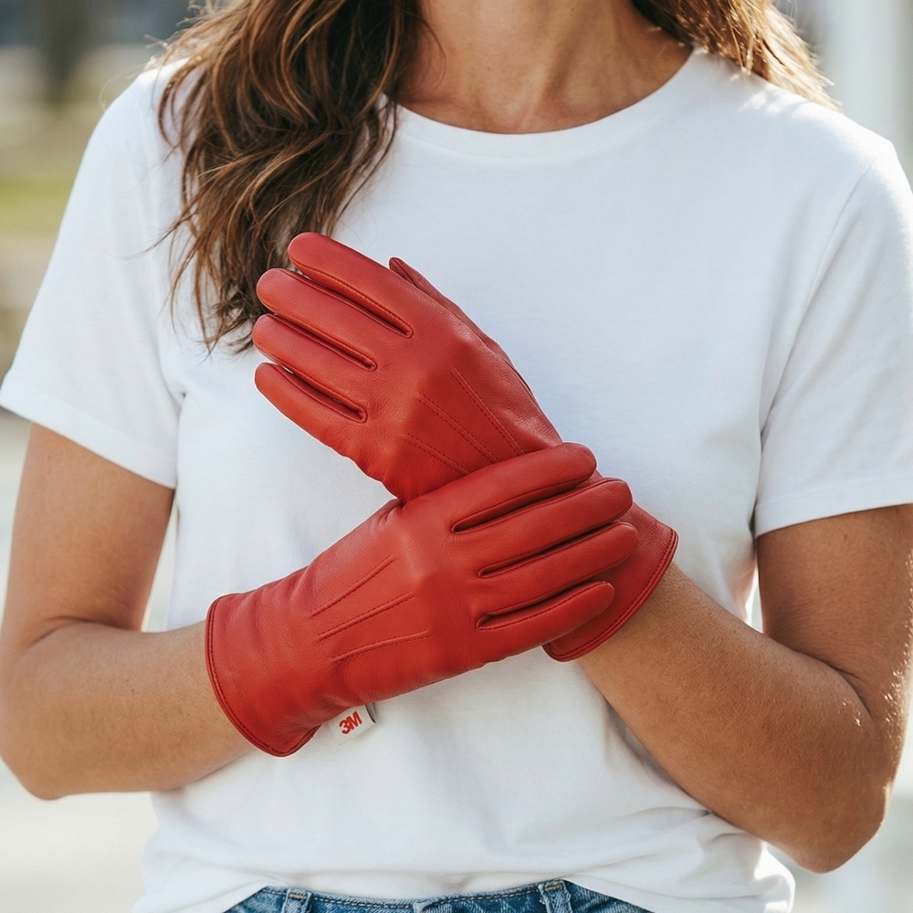 💫HOST PICK 💫NWT Red Austin 3M Leather Gloves